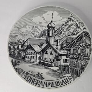 vintage decorative plate German village of Oberammergau